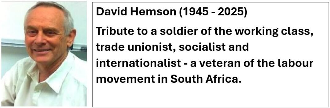Tribute to Comrade Dave Hemson